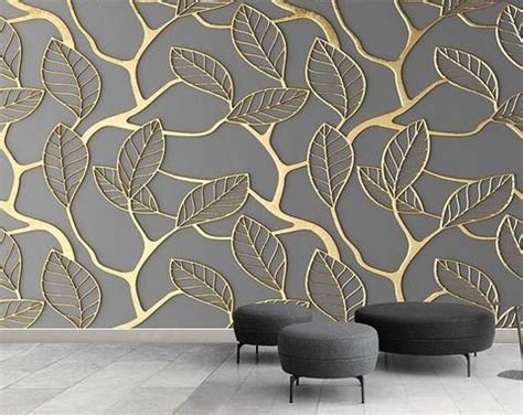 gold leaf wallpaper | Wallpaper interior design, Custom photo wallpaper ...