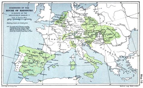 Habsburg (Hapsburg) Empire - European Territory, 1547