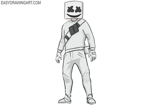 How to Draw Marshmello - Easy Drawing Art