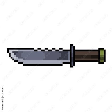 Pixel art knife 8 bit game icon Stock Illustration | Adobe Stock