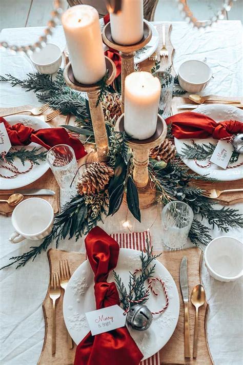 Easy christmas table setting with red – Artofit