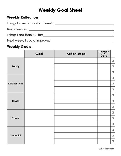 Goal Tracker Template Excel