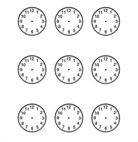 Clock Face Template For Kids