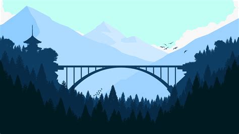 #bridge #forest #minimalism #minimalist #hd #4k #artist #artwork ...