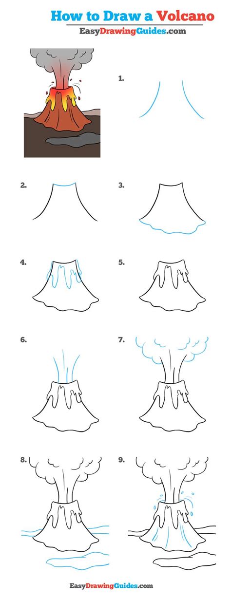 How to Draw a Volcano: Step-by-Step Tutorial