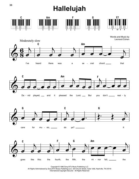 Hallelujah Piano Sheet Music Printable Free - Printable Word Searches