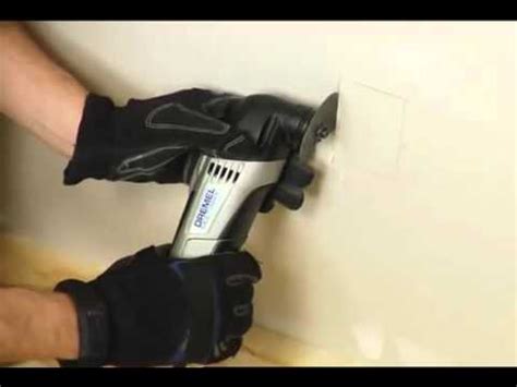 Cutting Drywall for an Electric Outlet - Dremel Multi-Max - YouTube