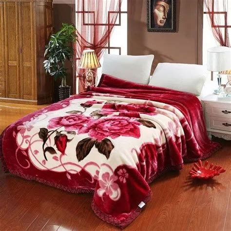 Printed Double Floral Fleece Blanket, Size: 90x90inch, Packaging Type ...