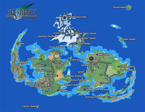 Ff7 Map From Fantasyanime 6 | Final fantasy vii, Final fantasy, Fantasy ...