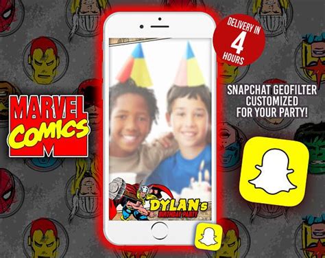 MARVEL Comic Birthday Snapchat Filter, Snapchat Marvel Comic birthday ...