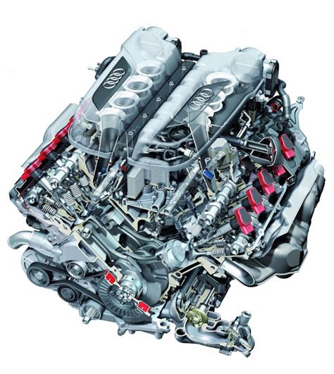 Audi R8 v10 Engine 5.2 Liter Cutaway Drawing in High quality