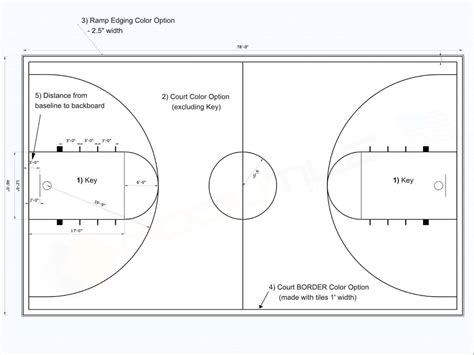 Full Court Basketball Floor, 46x78, Kit, ModuTile | Made in USA