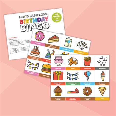 Printable Birthday Themed Bingo Game - Pjs and Paint®