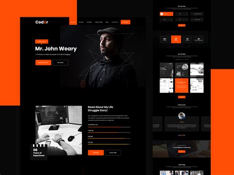 Portfolio Developer Free XD Website Template by inkyy | Portfolio ...