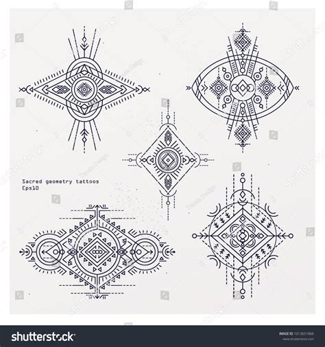 Sacred Geometry Tattoo Set Alchemy Designs Stock Vector (Royalty Free ...