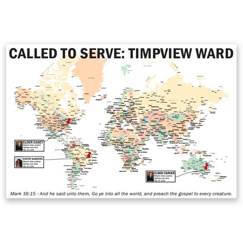 Personalized LDS World Mission Map Poster in LDS Mission Map Posters on ...