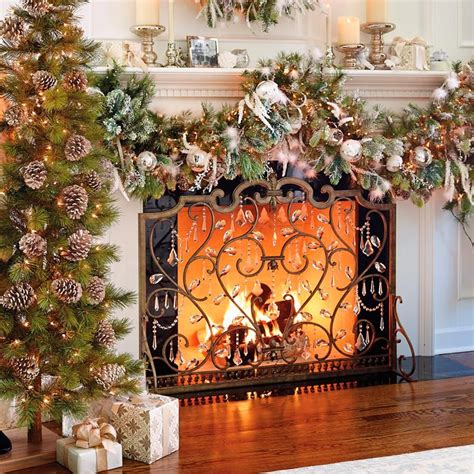 Louviere Fireplace Screen | Frontgate Front Porch Christmas Decor ...