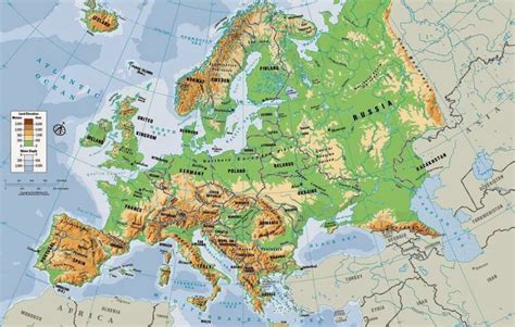 Physical Maps of Europe | Europe map, Physical map, Europe quiz