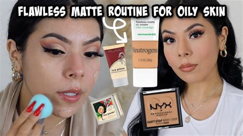 🔥FLAWLESS MATTE MAKEUP ROUTINE FOR OILY SKIN|| NO FLASHBACK & LONG ...