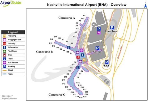 Nashville - Nashville International (BNA) Airport Terminal Map ...