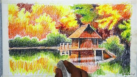 How to Draw An Beautiful Autumn Scenery in Color Pencil | step by step ...