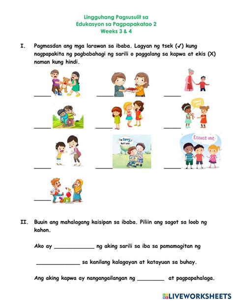 Lingguhang Pagsusulit activity | 1st grade worksheets, Remedial reading ...