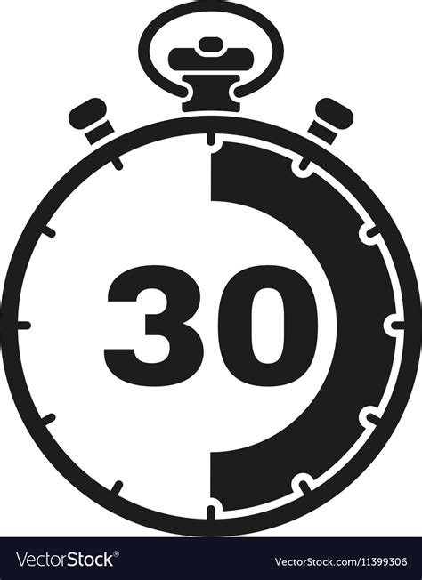 The 30 seconds minutes stopwatch icon Clock and Vector Image