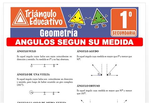 Ángulos según su Medida para Primero de Secundaria – Fichas GRATIS