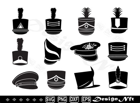 Marching Band Hat Svg, Clipart, Cut Files for Silhouette, Vector, Dxf ...