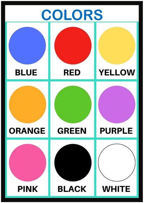 Colors Chart For Kids