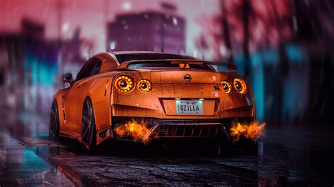 ORANGE Nissan Skyline GTR Mobile Live Wallpaper