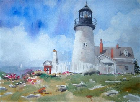 Pemaquid Point Lighthouse Watercolor Original 11x15" Small Painting ...