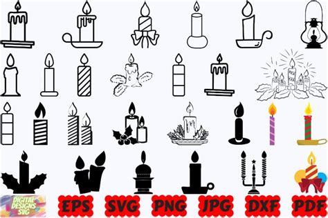 Christmas Candles SVG | Candles SVG | Christmas Decoration