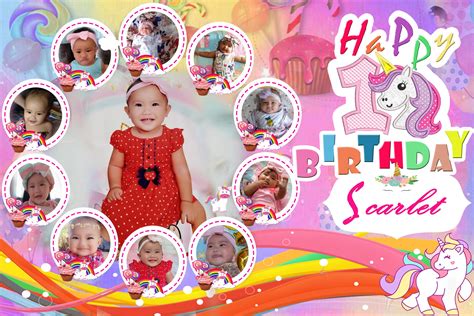 1st birthday tarpaulin unicorn theme