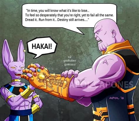 Beerus and Thanos | Dragon Ball | Funny pictures, Funny memes, Funny