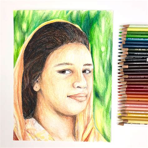 Colored Pencil Portrait - Look between the lines