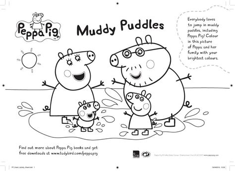 Peppa Pig Muddy Puddles colouring | Peppa pig para colorir, Desenhos ...