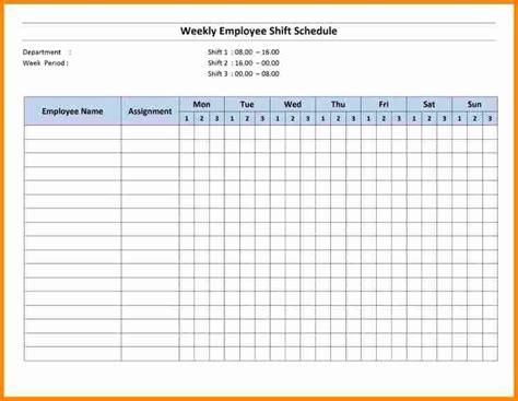 Monthly Staff Schedule Template Awesome Monthly Employee Schedule ...