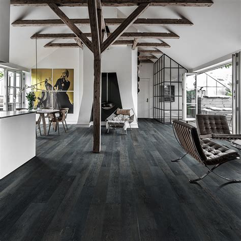 Modern Living Room | Black hardwood floors, Black wood floors, Hardwood ...