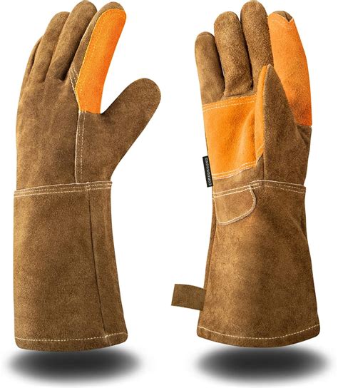 COREGROUND Heat Resistant Leather Welding Gloves for Outdoor India | Ubuy