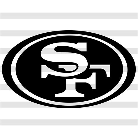 San Francisco 49ers logo Black and White svg Football NFL | Etsy