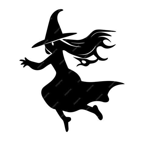 Premium Vector | Free vector witch vector silhouette