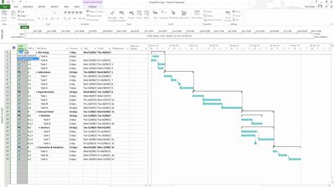 Simple Project Plan in Microsoft Project