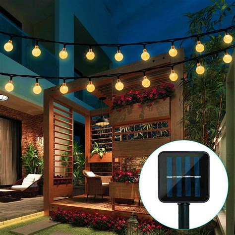 21Ft 30 LED Solar Fairy String Lights, Outdoor Pathway Landscape Night ...