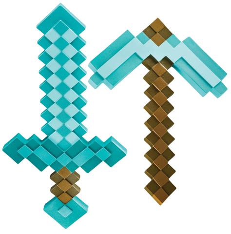 Minecraft Plastic Sword and Pickaxe Set Video Game Role Play Costume ...