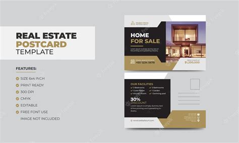 Premium Vector | Modern Real Estate Agent Business Postcard Design Template