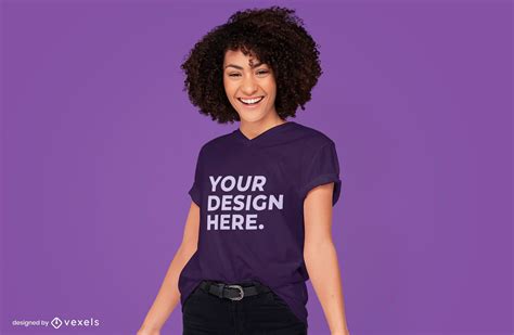 Female Model T-shirt Mockup Design Psd PSD Editable Template