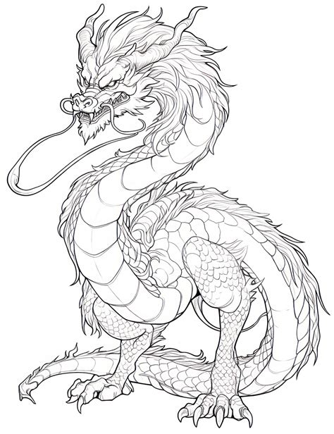 Chinese Dragon Coloring Pages For Kids