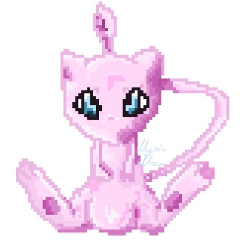 Pixel art: Mew by mythicmoony on DeviantArt