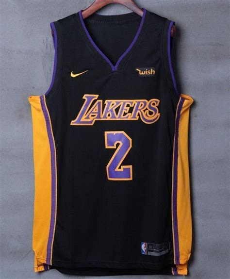 Men 2 Lonzo Ball Jersey Black Los Angeles Lakers Jersey Swingman Player ...